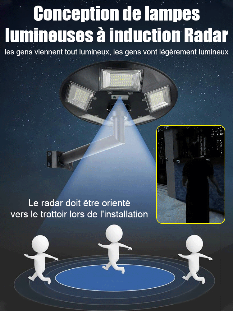 Lumière de Cour de soucoupe volante solaire intégrée