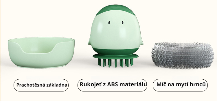 Ukázka použití čistícího kartáče v kuchyni