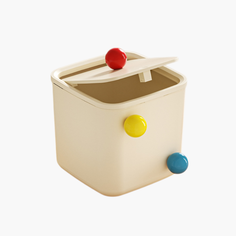 クリームスタイルの卓上ゴミ箱