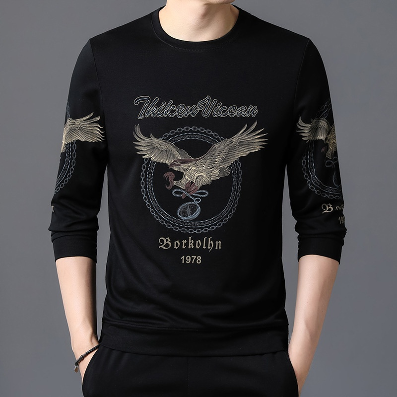 남성용 핫픽스 프린트 긴팔 티셔츠