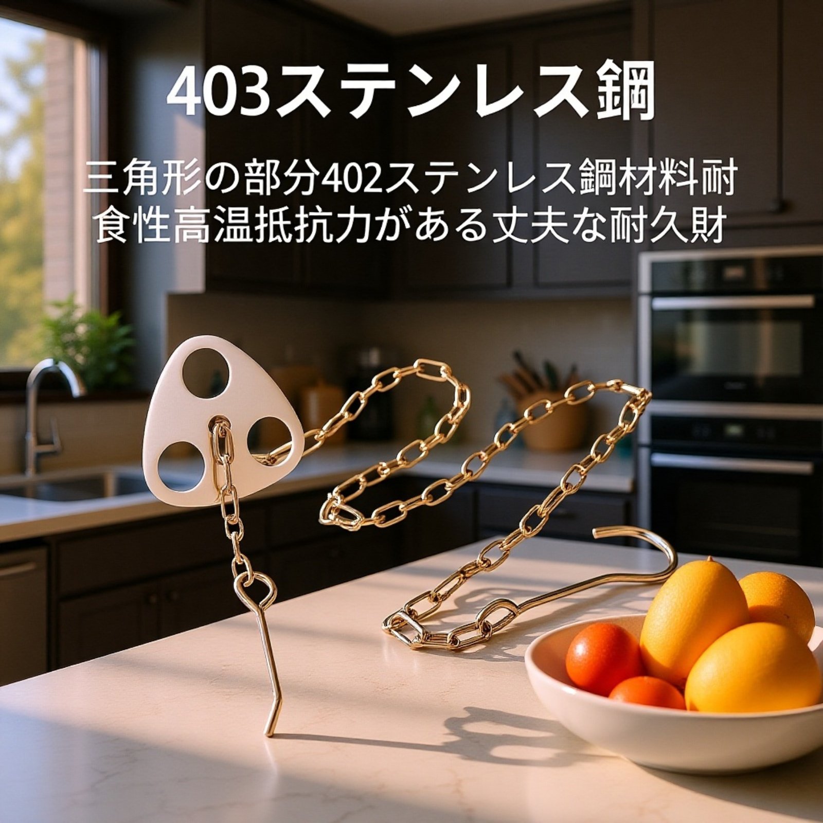 ポータブルアウトドア三脚鍋スタンド ステンレス吊り輪付き