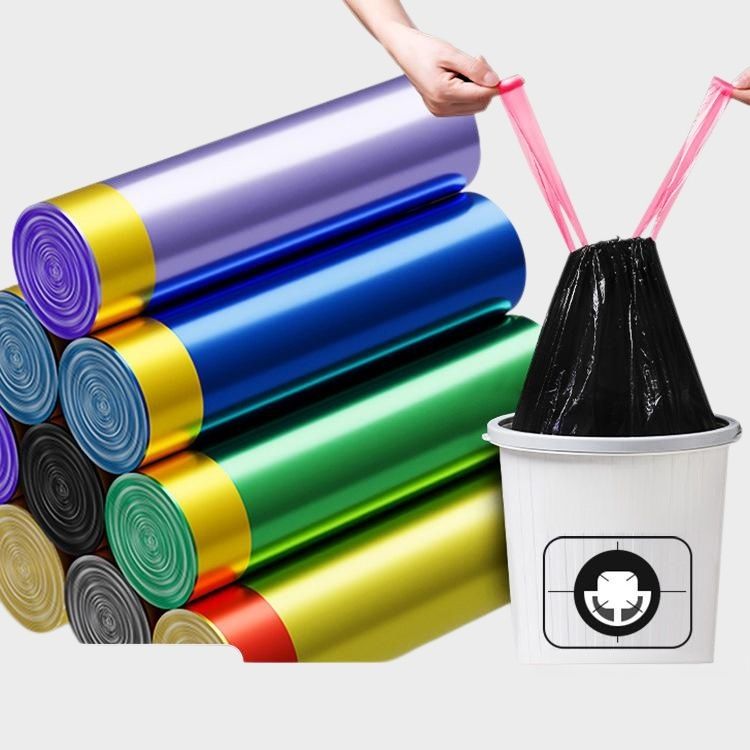 아이스베리 핑크 끈 쓰레기봉투 대형 가정용 휴대용 두꺼운 주방 쓰레기봉투