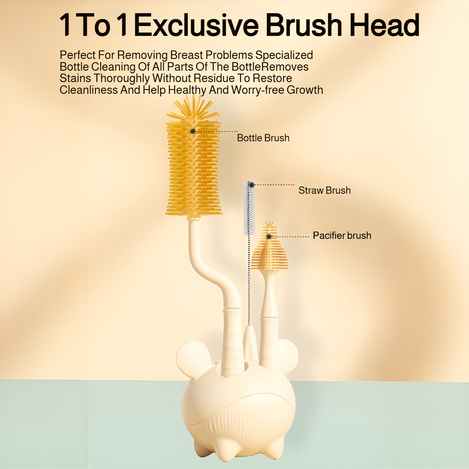 Straw cleaning brush for baby water cups and bottles