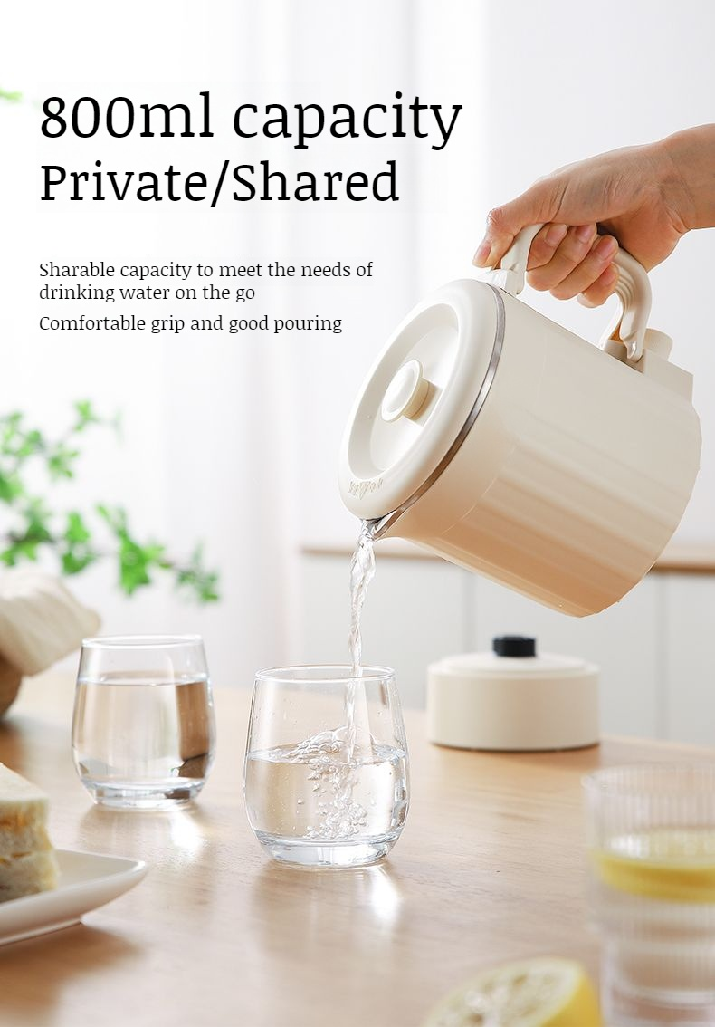Compact travel electric kettle with separate components