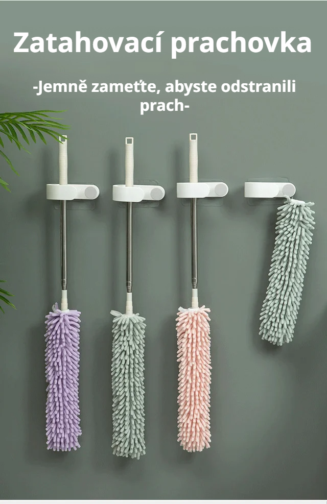 Zatahovací prachovka z žinylky v detailu