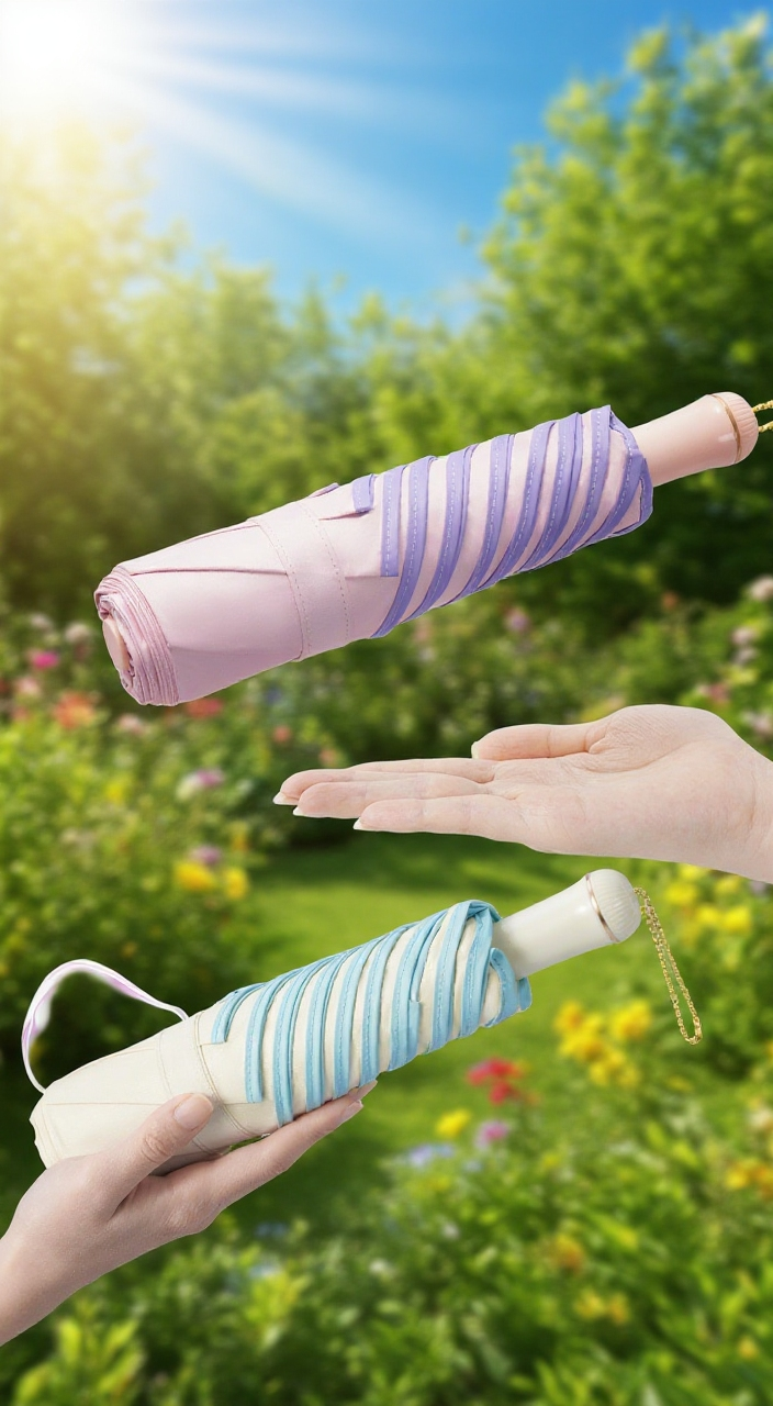 Lehký skládací deštník v kabelce