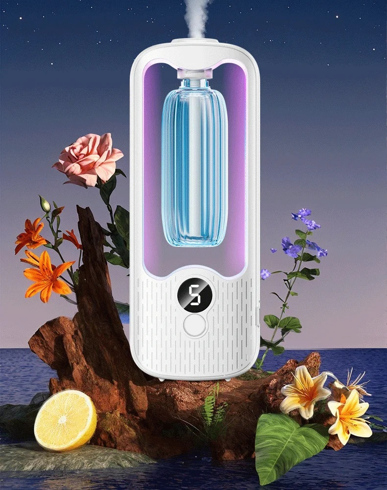 방과 화장실에 적합한 공기 디퓨저 사용 모습