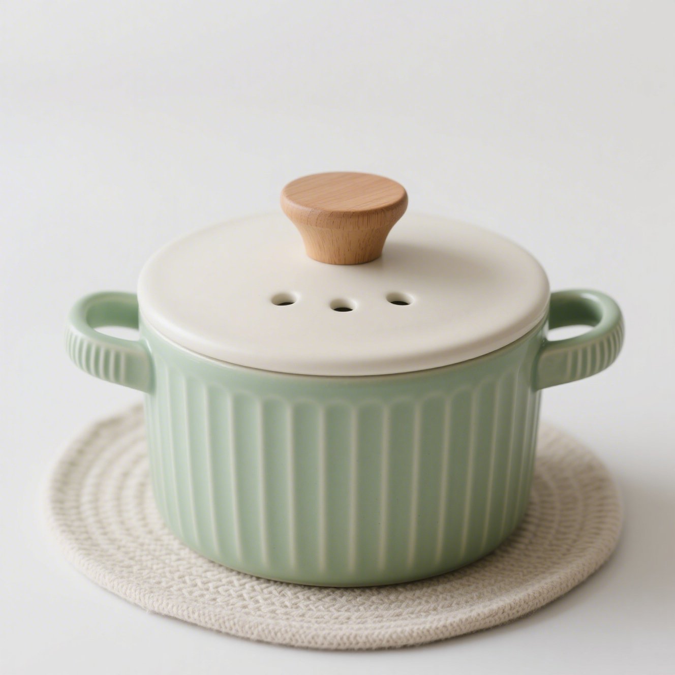 Keramik-Kochtopf im Creme-Stil, hitzebeständig