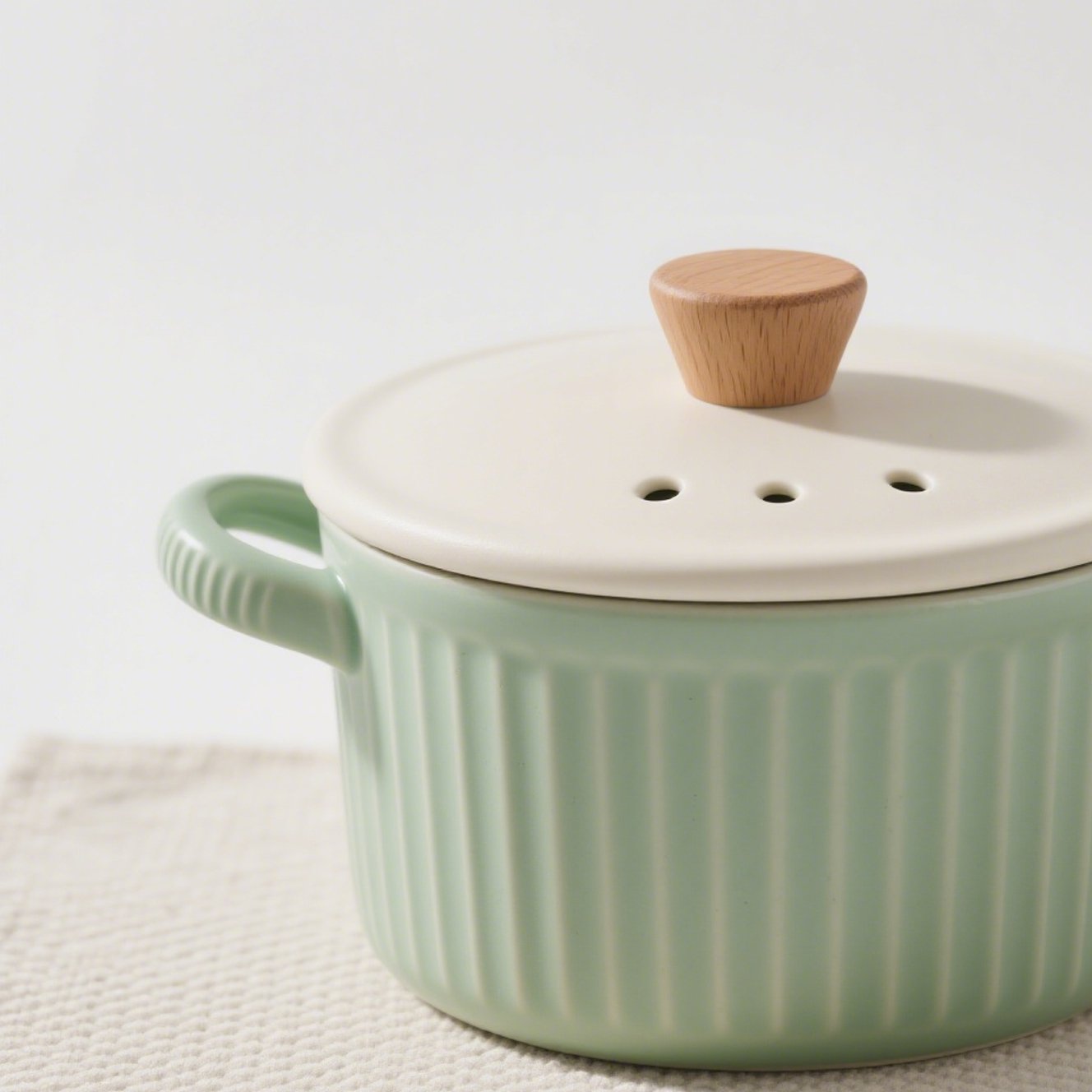 Keramik-Kochtopf im Creme-Stil, hitzebeständig