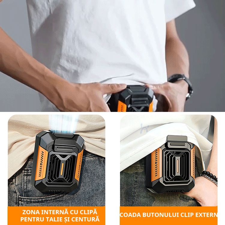 Dispozitiv de răcire completă pentru exterior【lanternă + power bank】cu curea inclusă