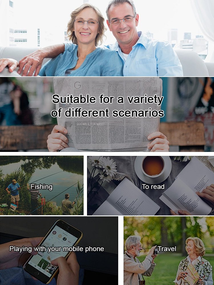 Ultra-light smart zoom frameless trimmed reading glasses