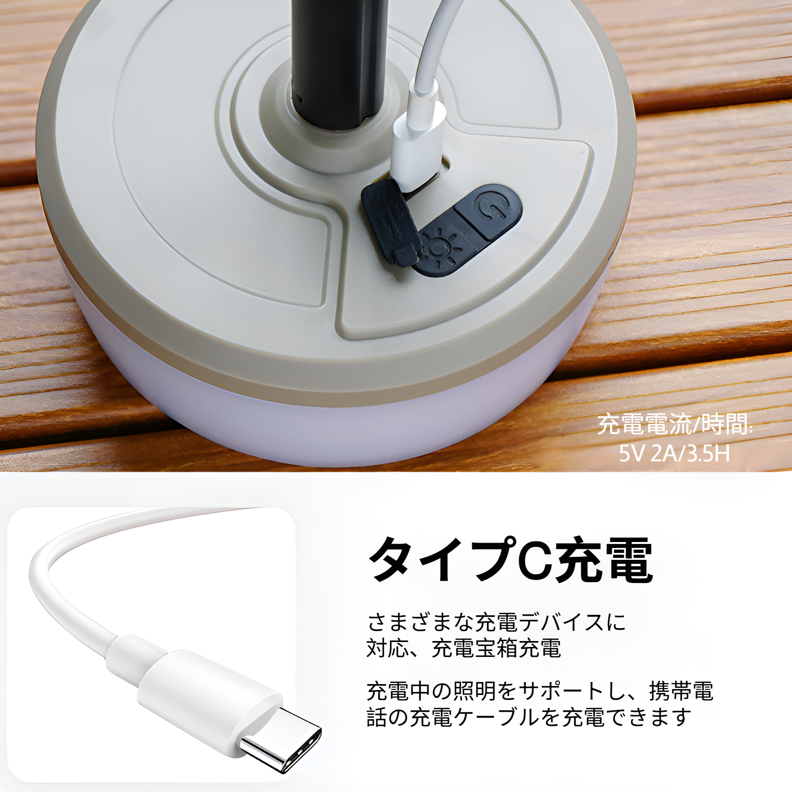 LEDライトの明るさと雰囲気を示す写真