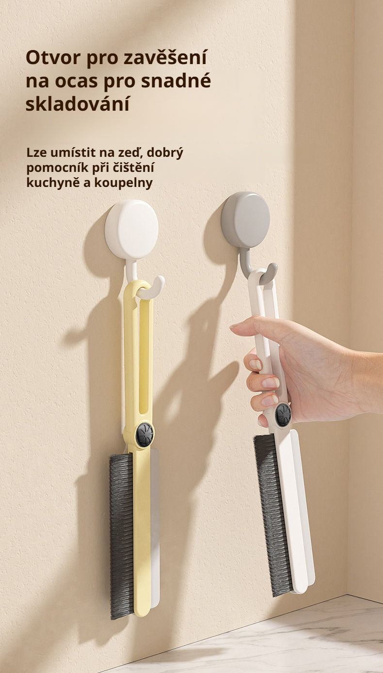 Detail silikonového kartáče na čištění okenních rámů