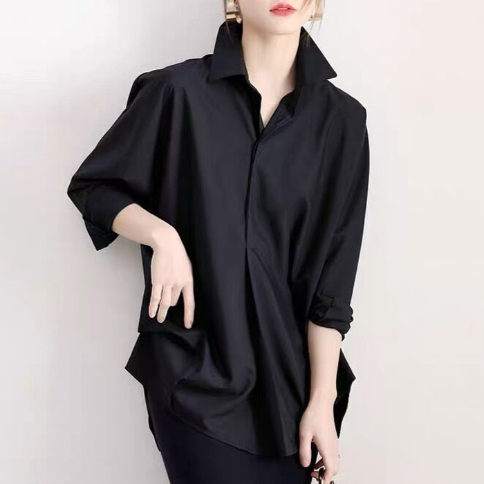 白いルーズシャツ女性トップス白いルーズブラウス