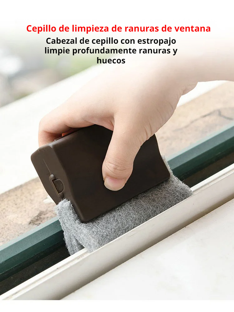 Cepillo multifuncional para ranuras limpiando esquinas de ventanas