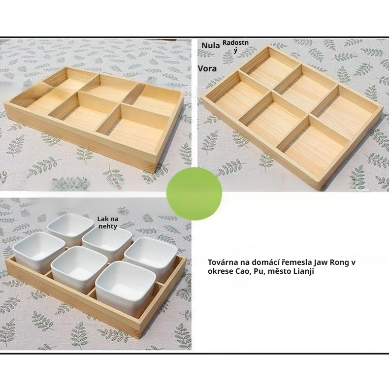 Český: Šestidílný podnos na květináče pro sukulenty