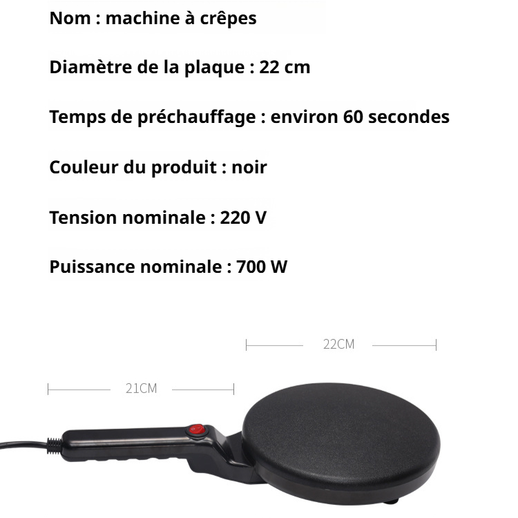 Machine à crêpes simple et efficace 