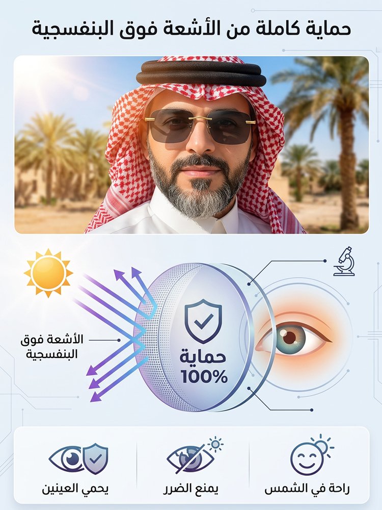 نظارة قراءة عصرية بعدسة متغيرة اللون حسب شدة الضوء بدون إطار 