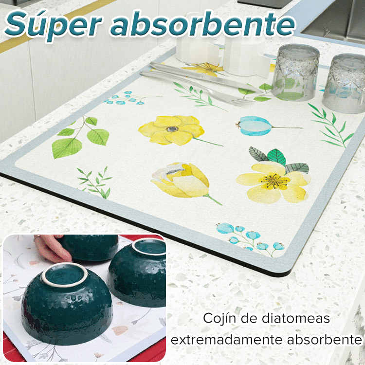 Pequeña y fresca esterilla de drenaje para la cocina