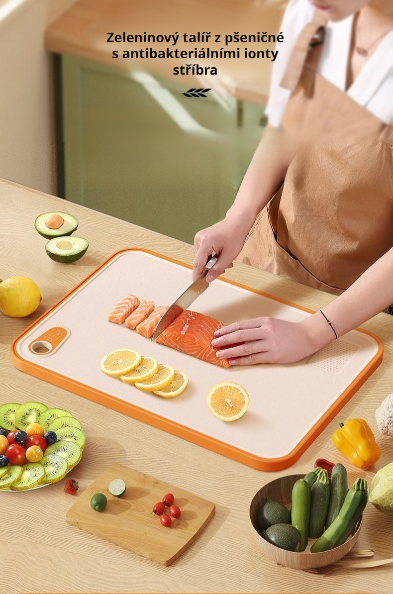 Ekologická krájecí deska z pšeničné slámy v kuchyni