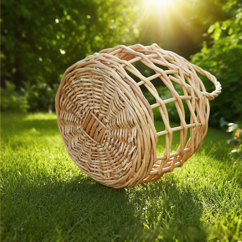 넓은 수납 공간을 제공하는 등나무 광주리