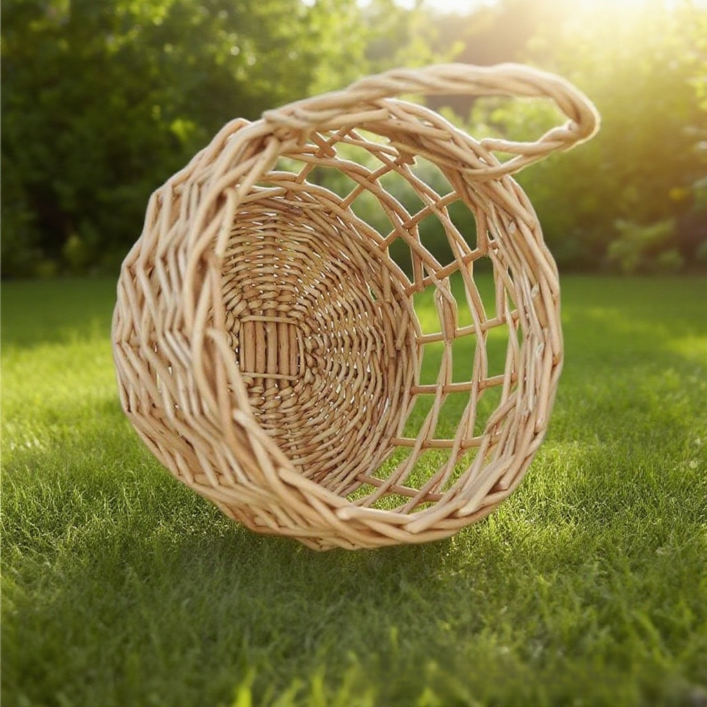 핸드메이드 등나무 소재의 벽걸이 수납함