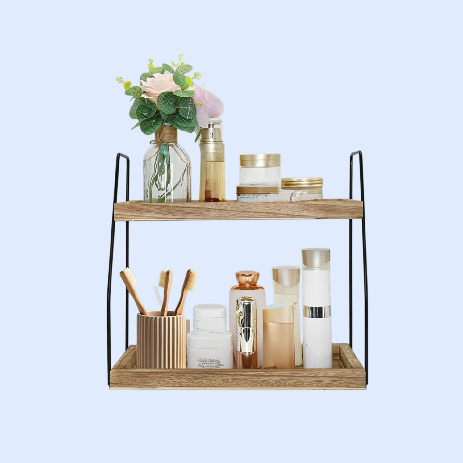 二重層バスルーム収納ラックデスクトップラックキッチンスパイス収納収納ラック収納ラック