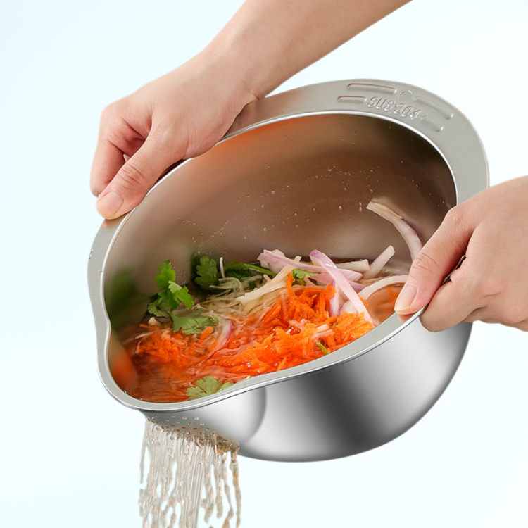 두꺼운 스테인리스 쌀 씻기 볼