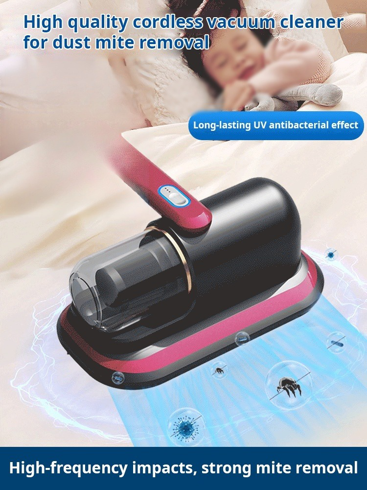 Long life and big suction power】Premium wireless mite remover