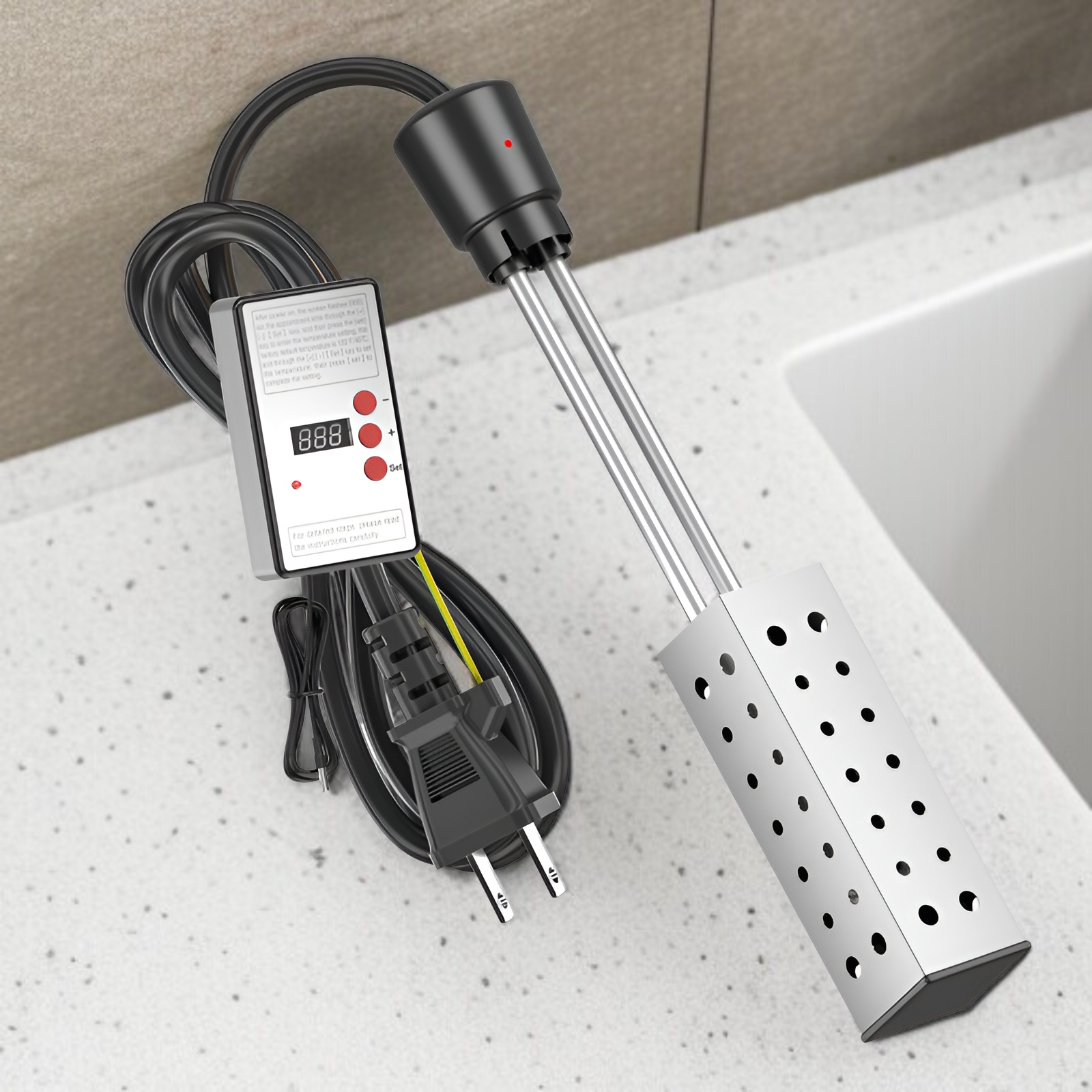 110V 1500W Tauchsieder mit Schalter – Schnelle Wassererwärmung für Badewannen