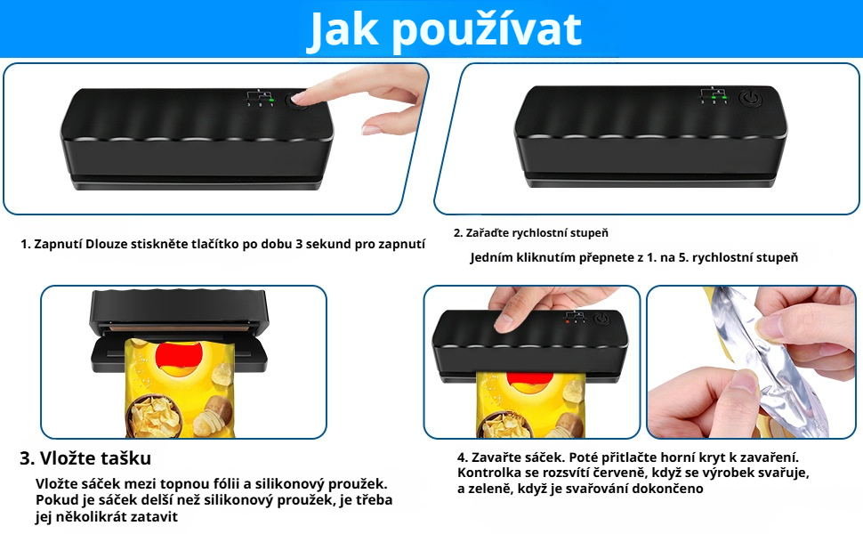 Přenosný svářeč potravinových obalů