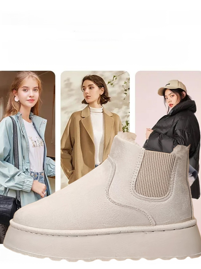 Gefütterte Schneestiefel mit dicker Sohle