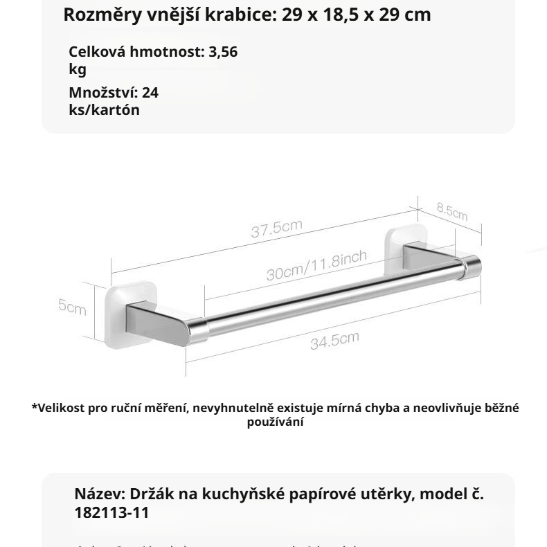 Kuchyňský držák na papírové utěrky a fólie, montáž bez vrtání, nerezová polička