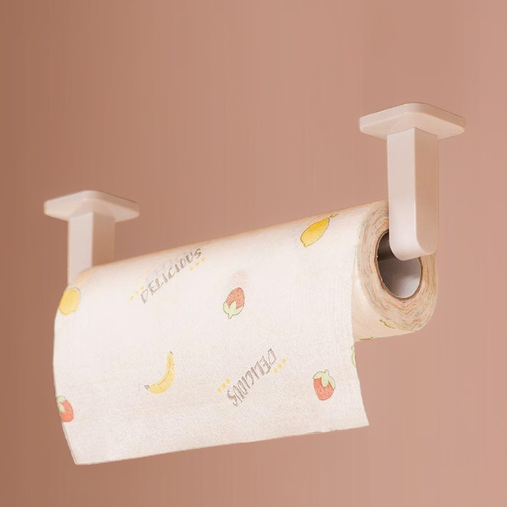 Kuchyňský držák na papírové utěrky a fólie, montáž bez vrtání, nerezová polička