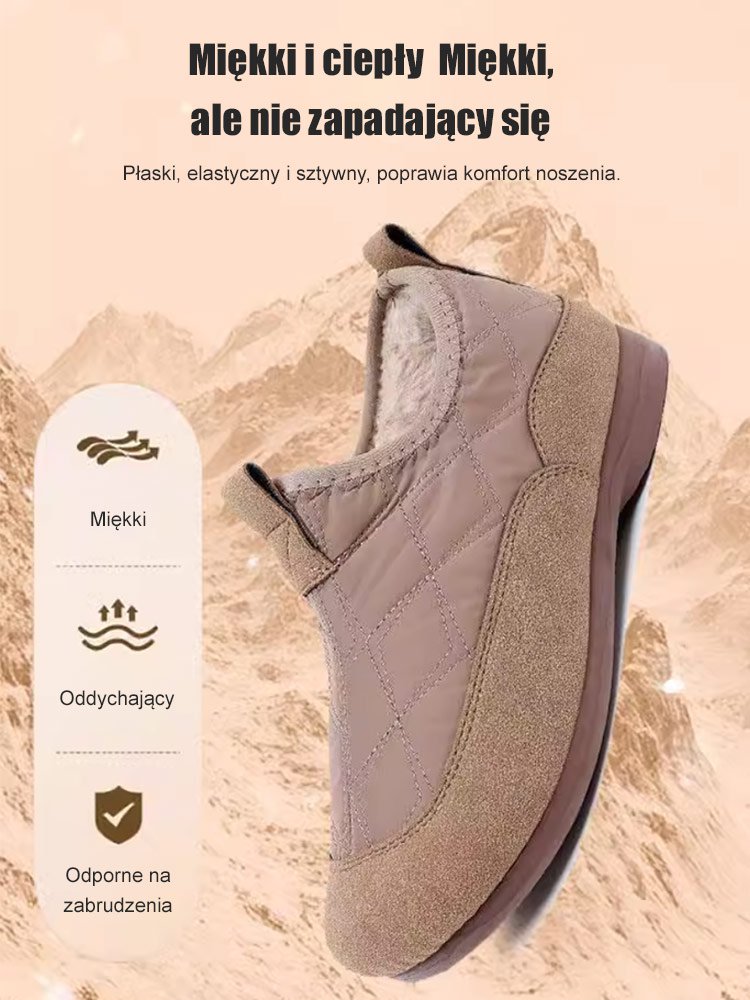 Damskie buty wsuwane z miękką podeszwą i ociepleniem 