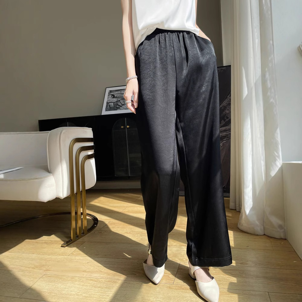 여름 신상 단면 꽃무늬 와이드 팬츠