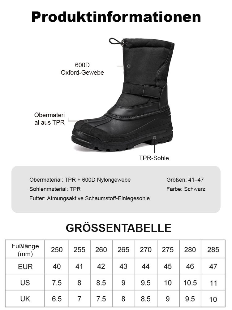 Wasserdichte, rutschfeste Outdoor-Schneestiefel