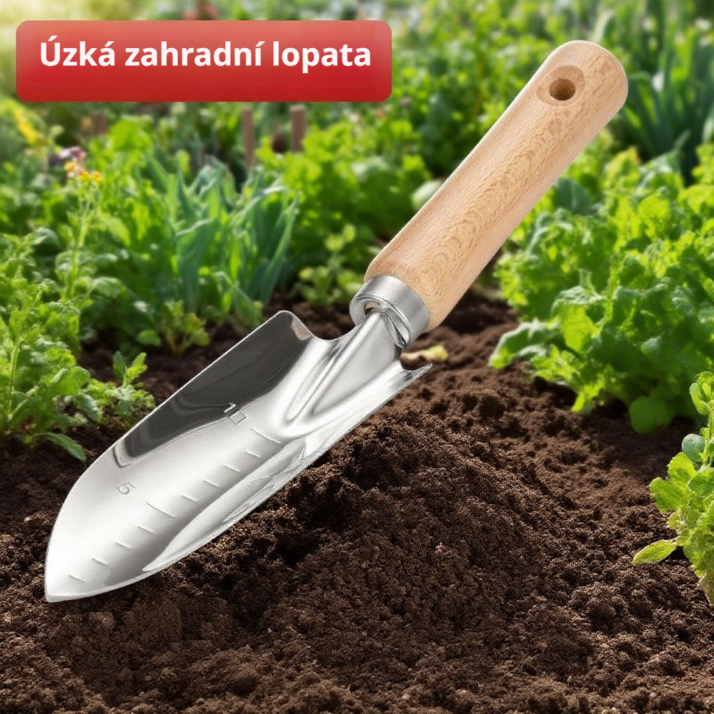 Třídílná sada zahradních lopatek pro květiny a zeleninu