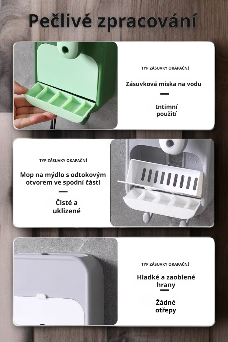 Držák na mýdlo vhodný pro různé typy mýdel