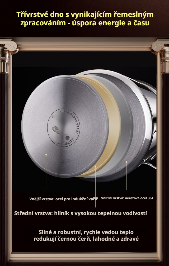 Moderní nerezová ocelová pánev vhodná do myčky