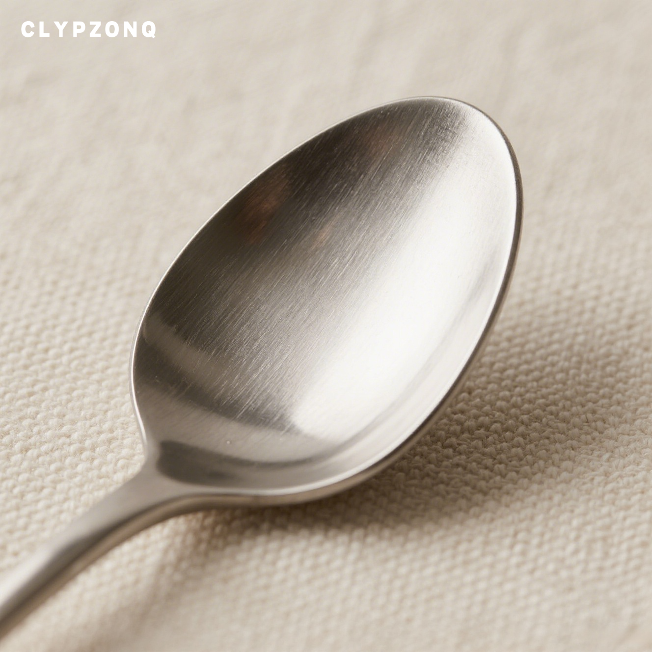 ステンレススプーンを手に持ったイメージ