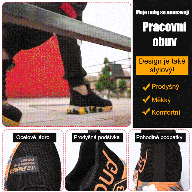 Ochranné pracovní boty proti rozdrcení a propíchnutí