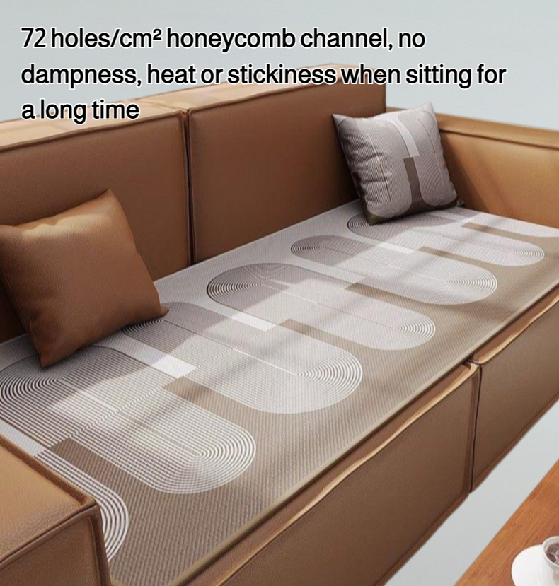 Summer light luxury ice silk sofa cushion breathable straight row anti slip cushion