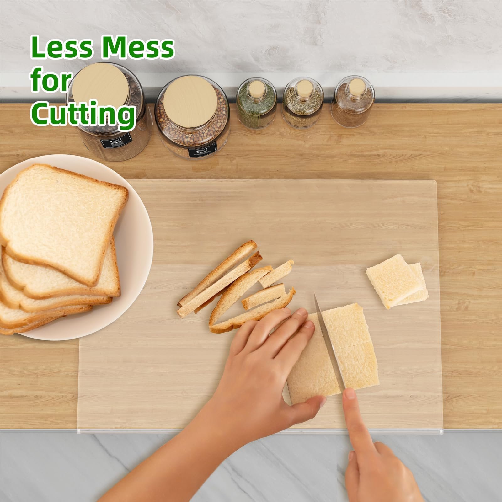 Planche à découper en acrylique transparente antidérapante pour la cuisine, planche à découper pour 