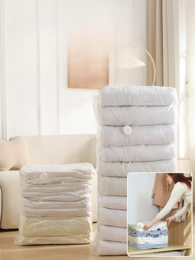 [두껍고 확대된] 손으로 누르는 맨손 입체형 진공 압축팩