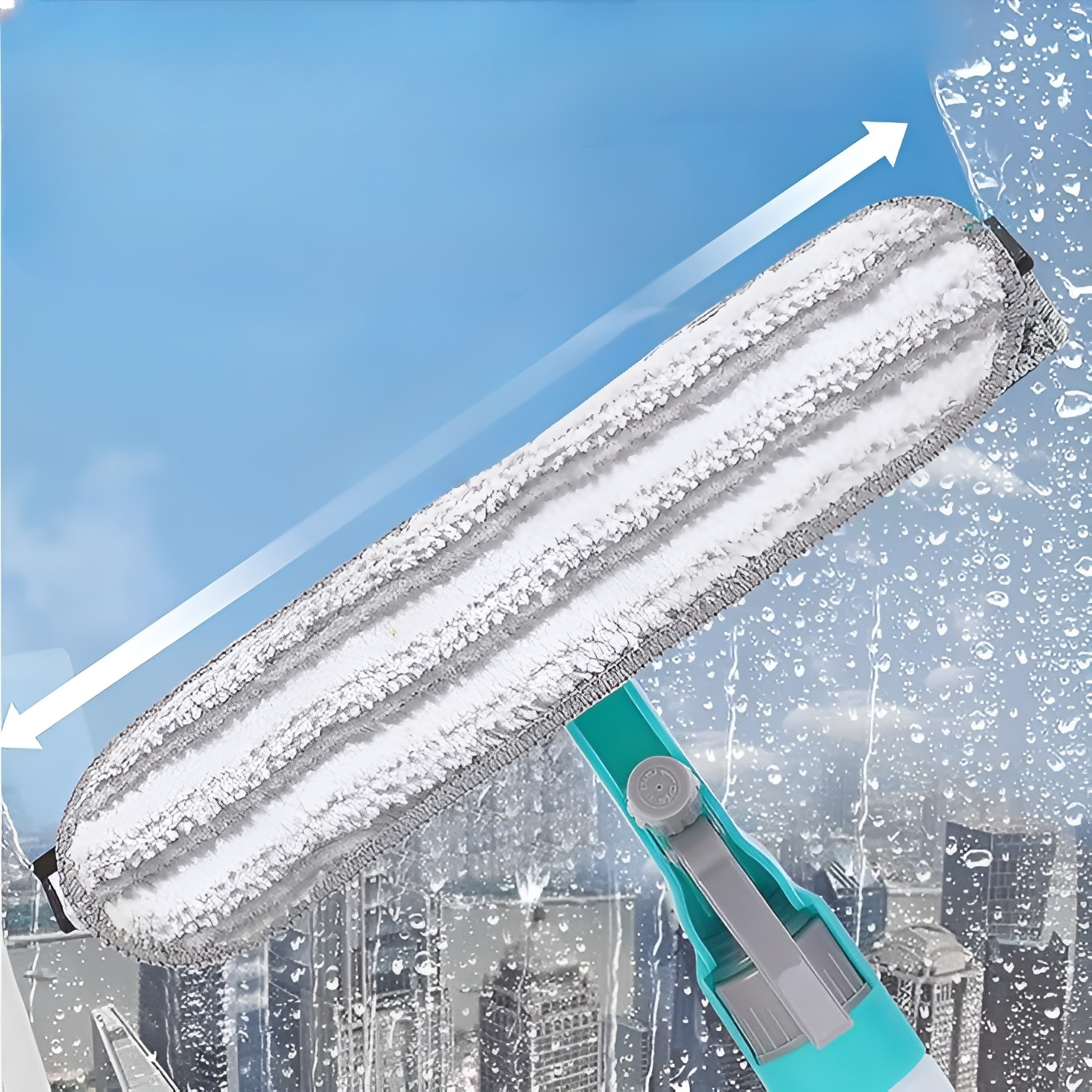 Multifunktionale doppelseitige Reinigungsbürste für den Haushalt mit Schaber, Schwamm, Bodenbürste, 