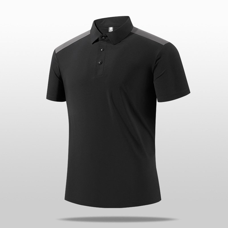 Herren Polo-Shirt aus Eisseide, nahtlos, mit kurzen Ärmeln, neue Sommerkollektion
