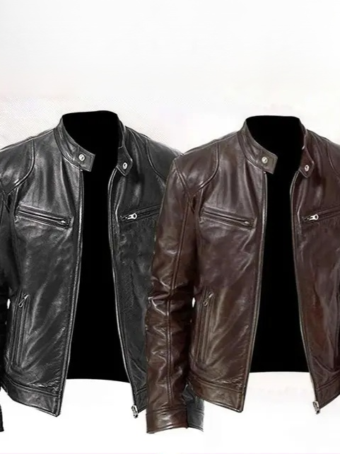 Herren Lederjacke Mantel