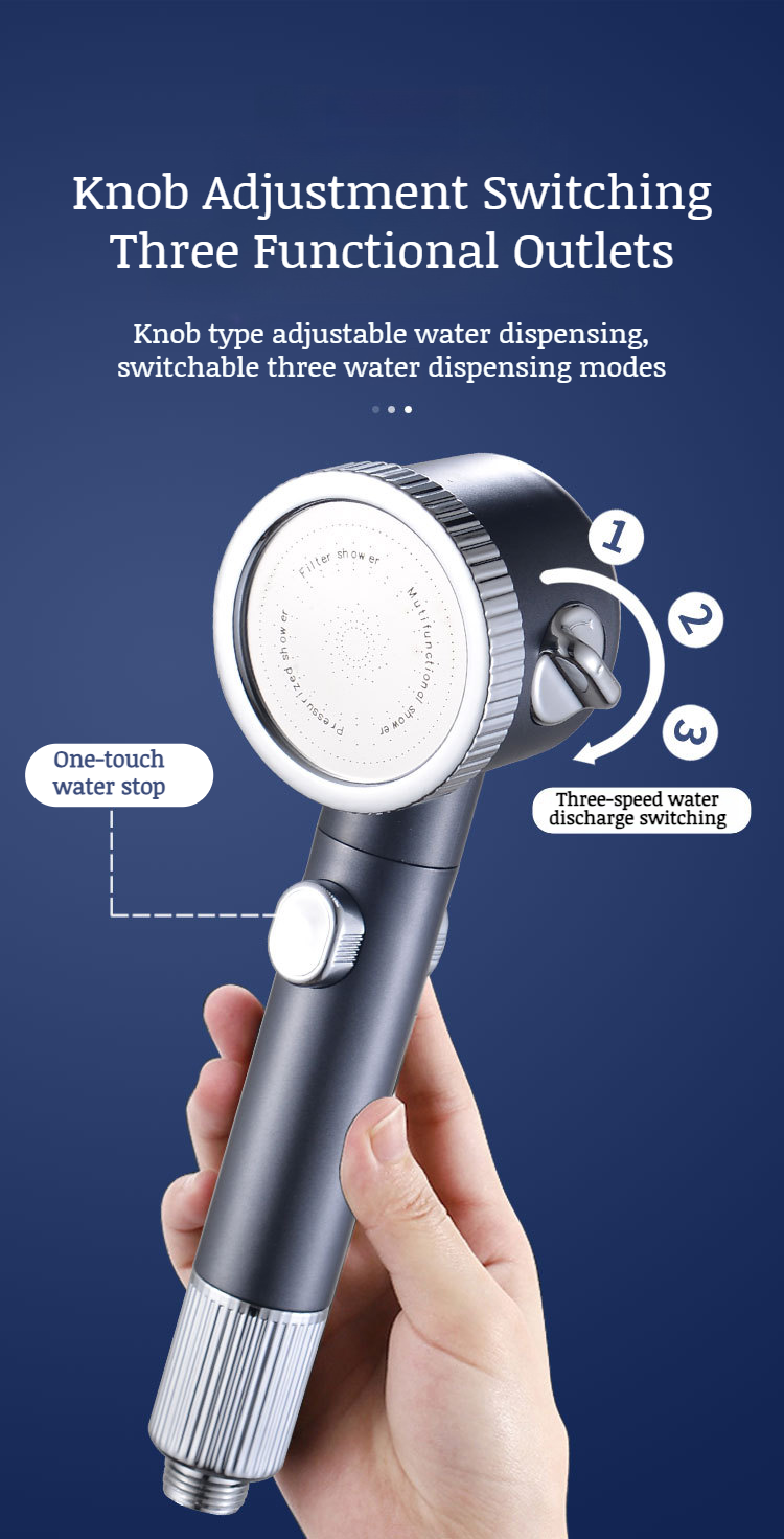 Modern bathroom with installed booster showerhead