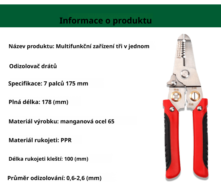 Odolná konstrukce kleští na odizolování vodičů